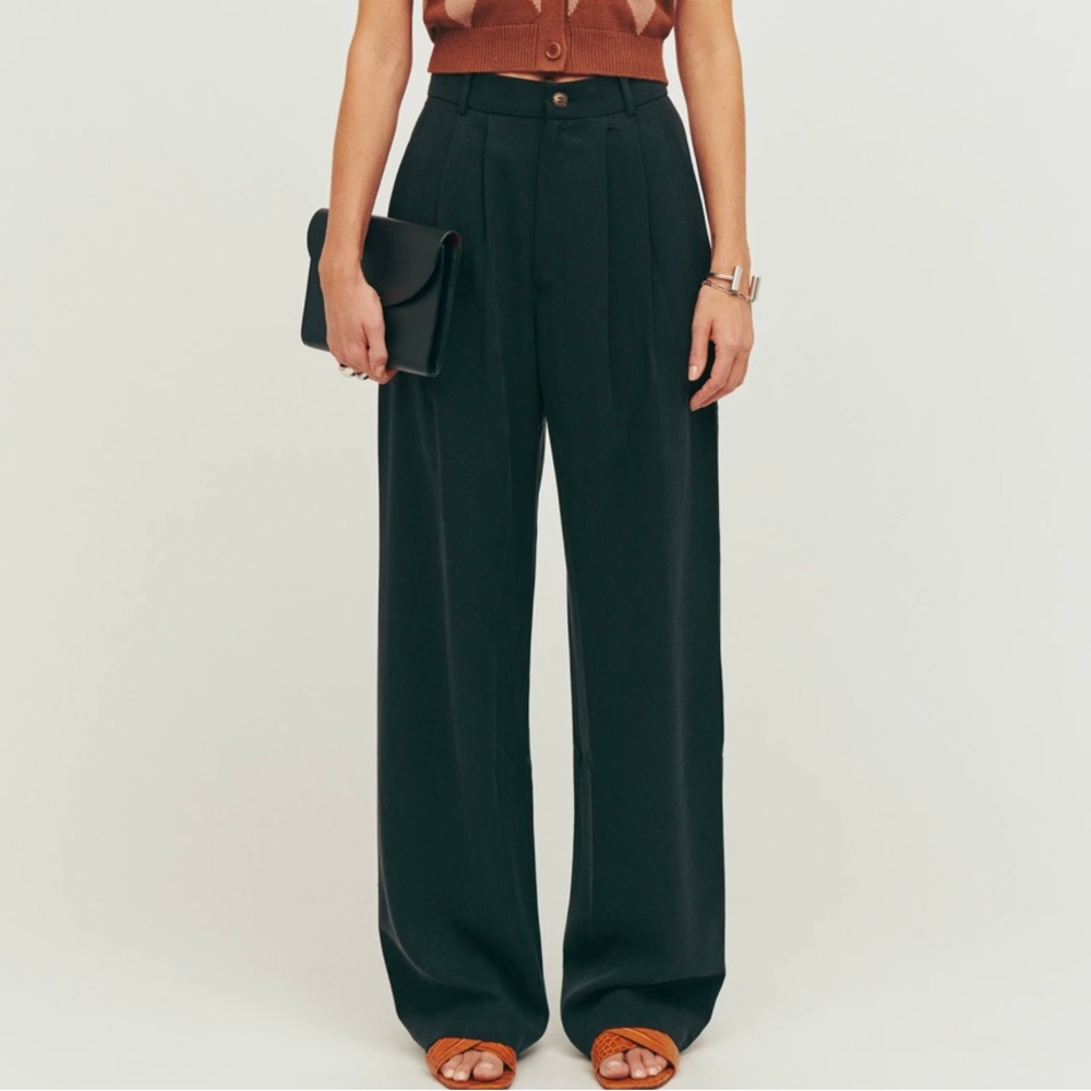 REFORMATION Mason Pant, Black, size 2 Petite